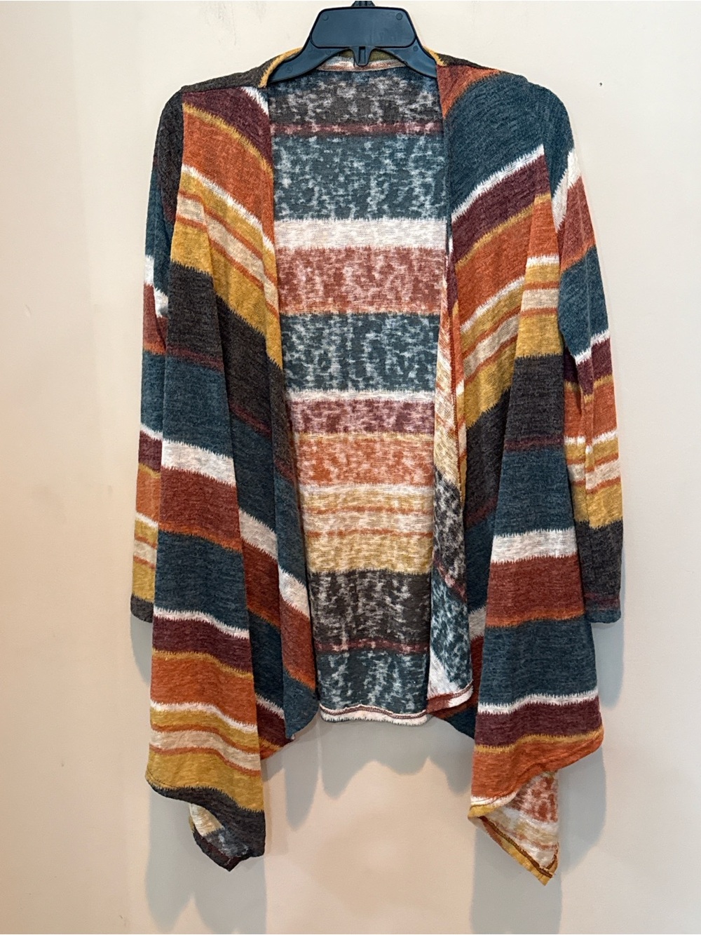 white birch Multicolor Striped Open-Front Cardigan